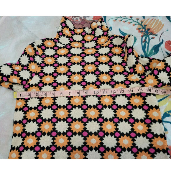 Anthropologie Maeve Retro Floral Sweater Shift Mini Dress EUC Size XS / S READ - Picture 7 of 7